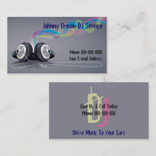 Tarjeta de visita del disc jockey de DJ