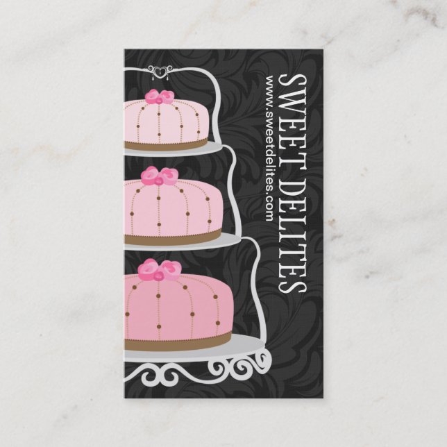 Tarjeta de visita del diseñador de la torta (Anverso)
