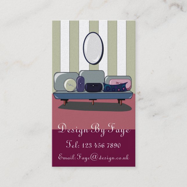 Tarjeta de visita del diseñador del interior o de (Anverso)