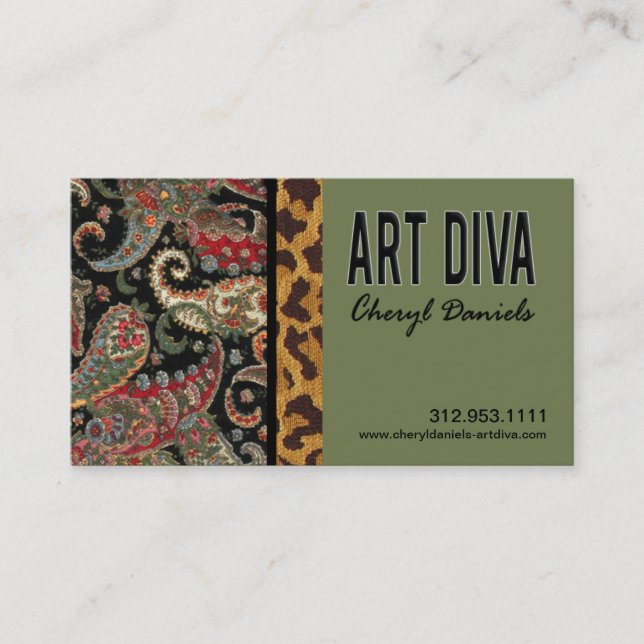 Tarjeta de visita del diseñador gráfico de la diva (Anverso)