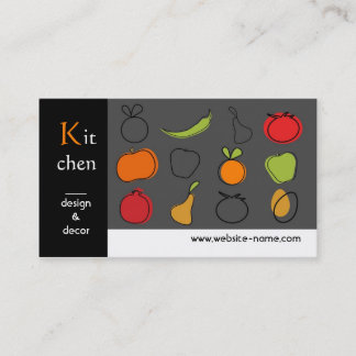 Tarjeta de visita del diseño de la cocina