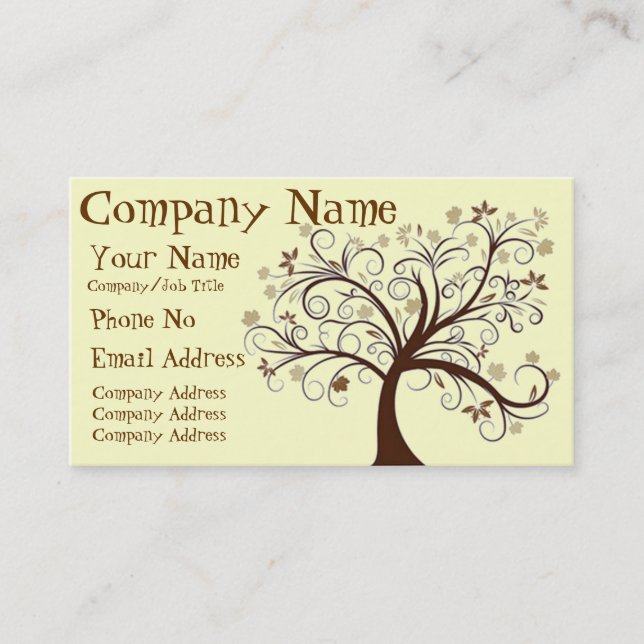 Tarjeta de visita del diseño del árbol (Anverso)