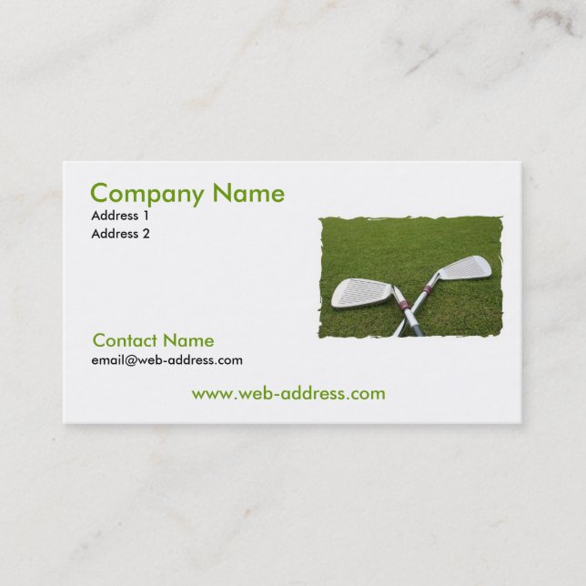 Tarjeta de visita del diseño del club de golf (Anverso)