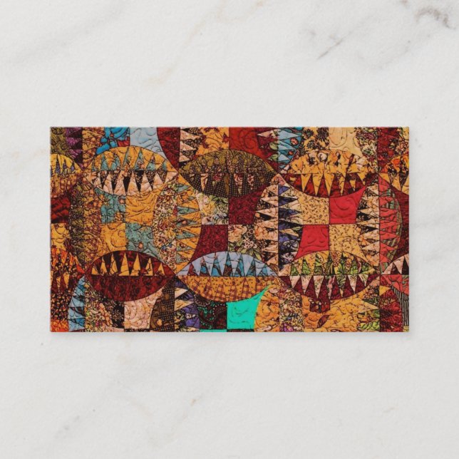 Tarjeta de visita del diseño del edredón (Anverso)