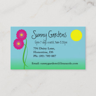 Tarjeta de visita del diseño del jardín