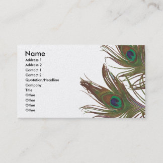 Tarjeta de visita del diseño del pavo real