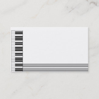 Tarjeta de visita del diseño del piano