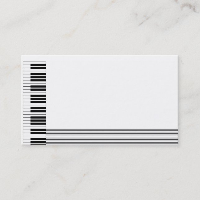Tarjeta de visita del diseño del piano (Anverso)