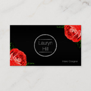 Tarjeta de visita del diseño del rosa rojo del