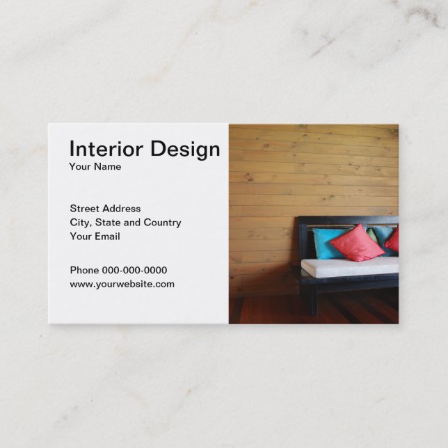 Tarjeta de visita del diseño interior (Anverso)