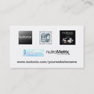 Tarjeta de visita del distribuidor de Isotonix
