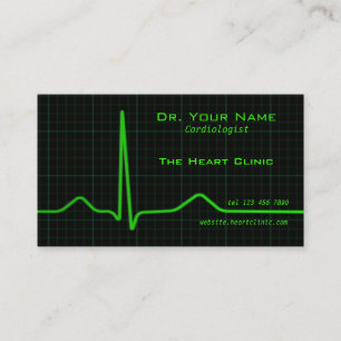 Tarjeta de visita del ecg del corazón