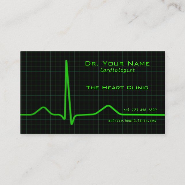 Tarjeta de visita del ecg del corazón (Anverso)