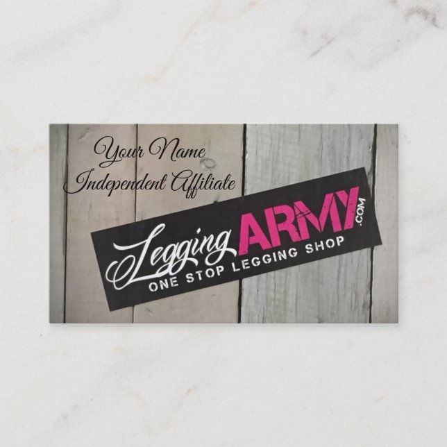 Tarjeta de visita del ejército de Legging (Anverso)