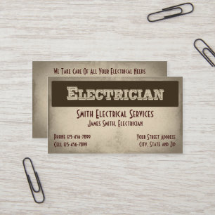 Tarjeta de visita del electricista