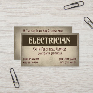 Tarjeta de visita del electricista