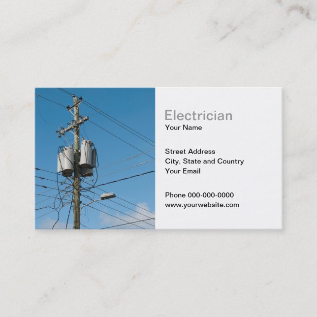 Tarjeta de visita del electricista (Anverso)