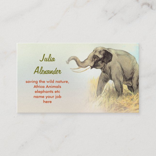 Tarjeta de visita del elefante (Anverso)