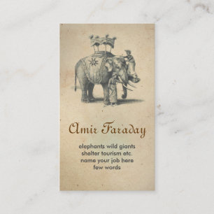 tarjeta de visita del elefante