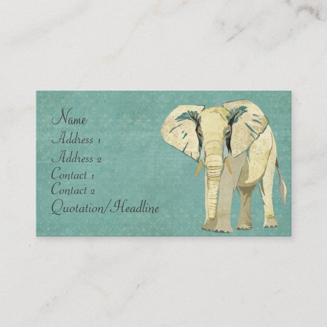 Tarjeta de visita del elefante blanco (Anverso)