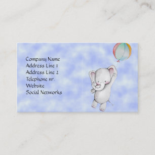 Tarjeta de visita del elefante del bebé