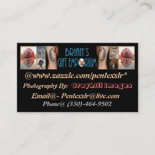 Tarjeta de visita del emporio del regalo de Brian