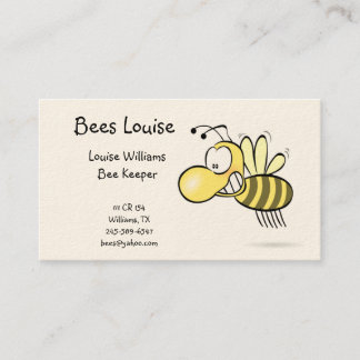 Tarjeta de visita del encargado de la abeja