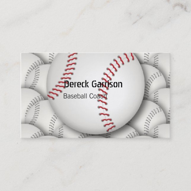 Tarjeta de visita del entrenador de béisbol (Anverso)
