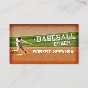 Tarjeta de visita del entrenador de béisbol