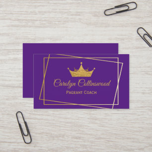 Tarjeta de visita del entrenador de concursos púrp