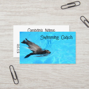 Tarjeta de visita del entrenador de natación
