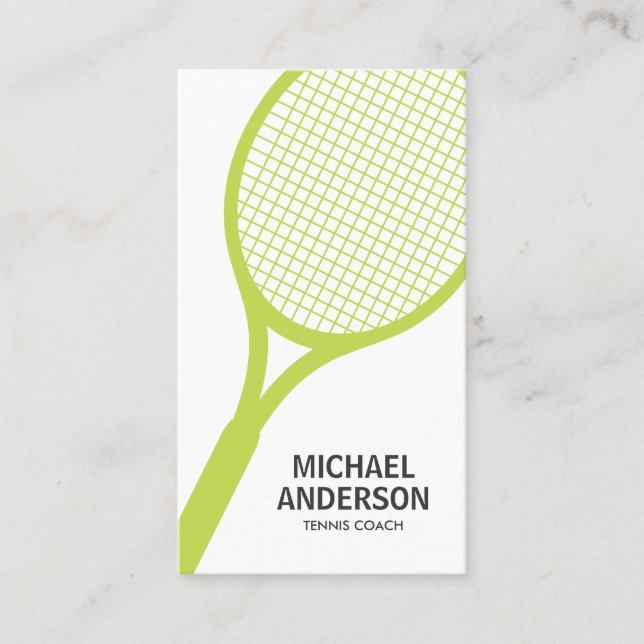 Tarjeta de visita del entrenador de tenis (Anverso)
