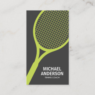 Tarjeta de visita del entrenador de tenis - gris, 