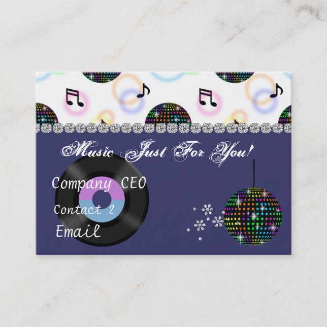 Tarjeta de visita del entretenimiento de DJ (Anverso)