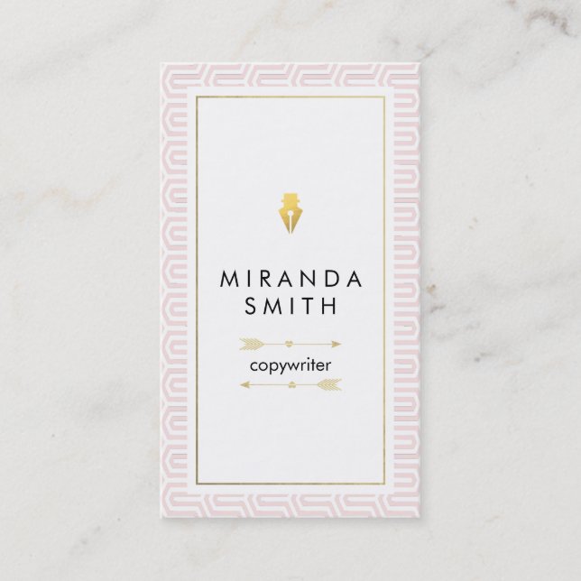 Tarjeta de visita del escritor del autor - moda (Anverso)