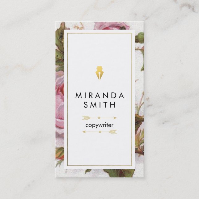 Tarjeta de visita del escritor del autor - moda (Anverso)