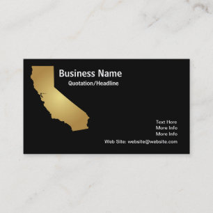 Tarjeta de visita del estado de California del oro