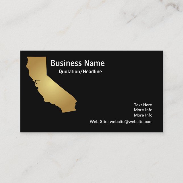 Tarjeta de visita del estado de California del oro (Anverso)