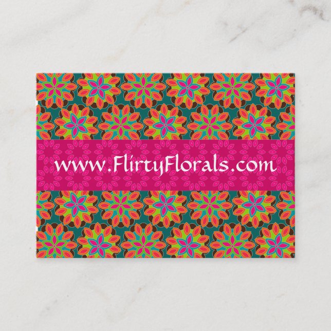 Tarjeta de visita del estampado de flores (Anverso)