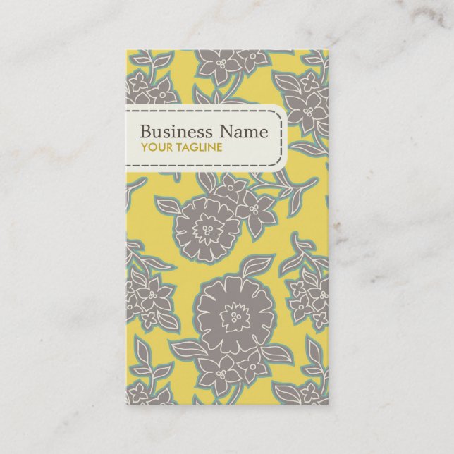 Tarjeta de visita del estampado de flores (Anverso)