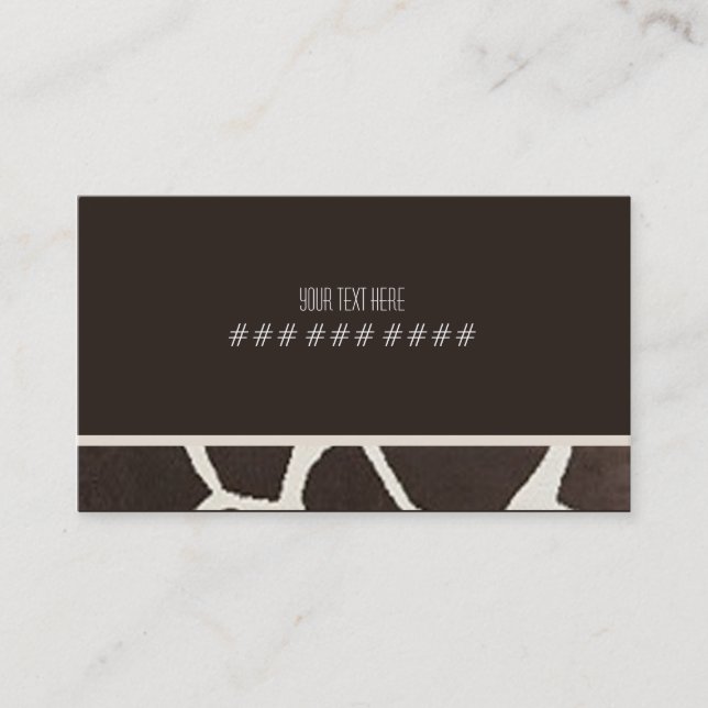 Tarjeta de visita del estampado de girafa (Anverso)