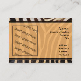 tarjeta de visita del estampado de zebra