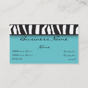 Tarjeta de visita del estampado de zebra
