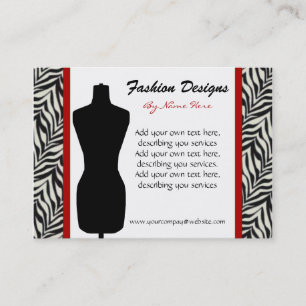 Tarjeta de visita del estampado de zebra de la