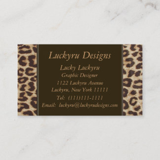 Tarjeta de visita del estampado leopardo