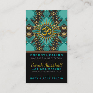 Tarjeta de visita del este de la yoga de OM de la