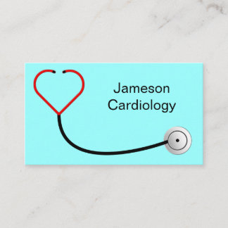 Tarjeta de visita del estetoscopio del corazón
