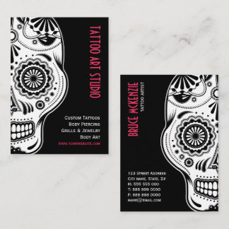 Tarjeta de visita del estudio del arte del tatuaje