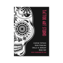 Tarjeta de visita del estudio del arte del tatuaje