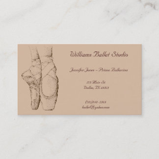 Tarjeta de visita del estudio del ballet